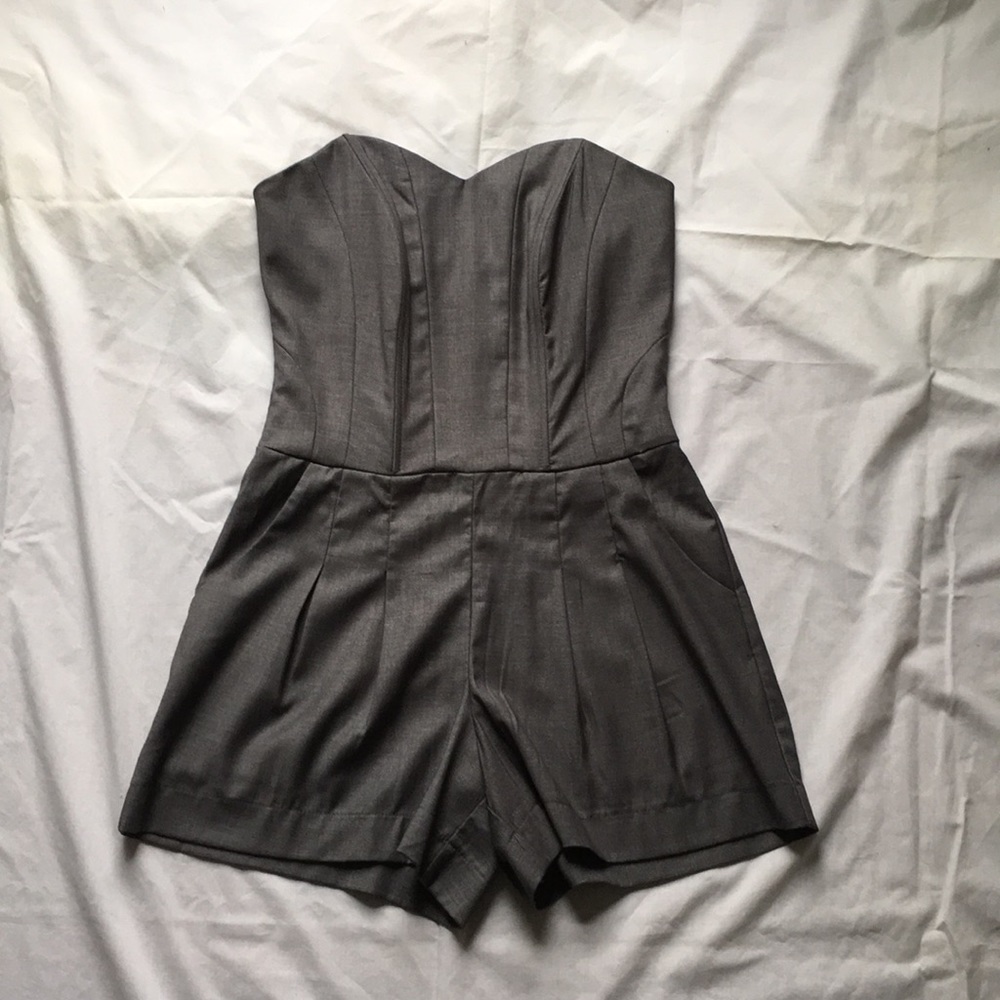 Gray Corset Romper - New, Never Worn!